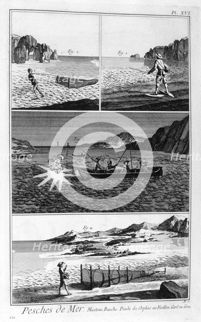 Sea fishing, 1751-1777. Artist: Unknown