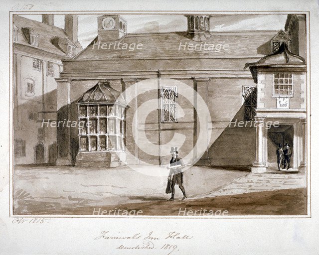 View of the hall, Furnival's Inn, City of London, 1815. Artist: CN