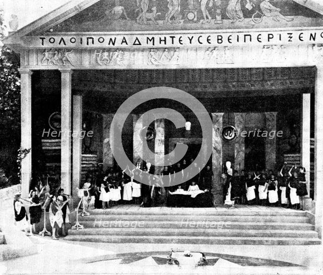 The Performance of "Alcestis" at Bradfield College, 1895. Creator: George Meisenbach.