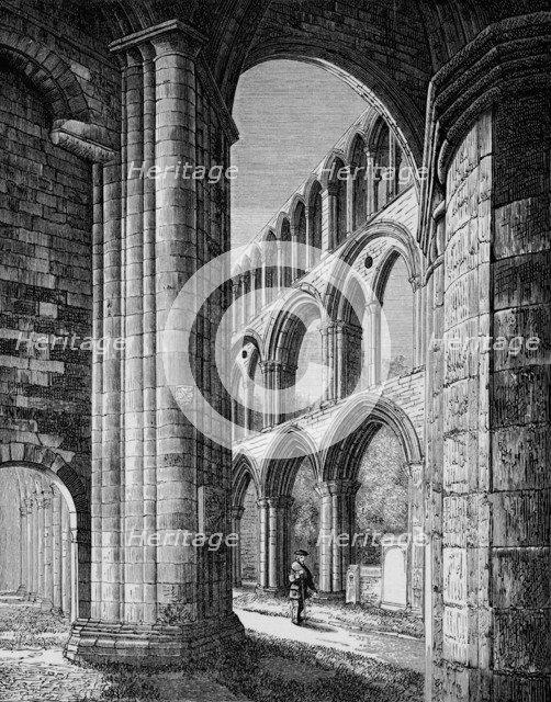 'Nave, from South Aisle', Jedburgh Abbey, c1880, (1897). Artist: Alexander Francis Lydon.