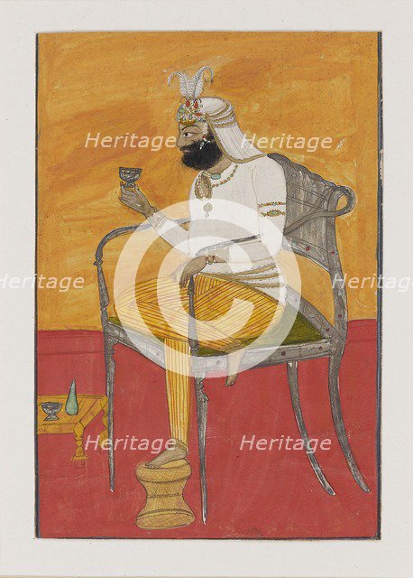 Man seated in European-type chair, 19th century. Artist: Unknown.