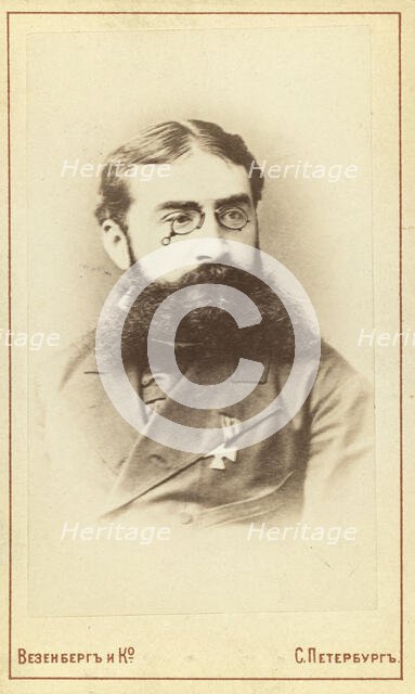 Vladimir Ivanovich Nemirovich-Danchenko, half-length portrait, facing ..., between 1880 and 86. Creator: Unknown.