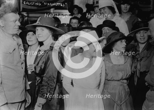 Enlisting "Marinettes", between c1915 and c1920. Creator: Bain News Service.