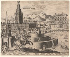 Die Mauern von Babylon (from the series The Eighth Wonders of the World) After Maarten van Heemskerck, 1572. Artist: Galle, Philipp (1537-1612)