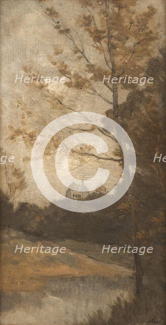 Esquisse pour l'escalier des fêtes de l'Hôtel de Ville de Paris : Le parc Montsouris, c.1888 - 1892. Creator: Auguste Emmanuel Pointelin.