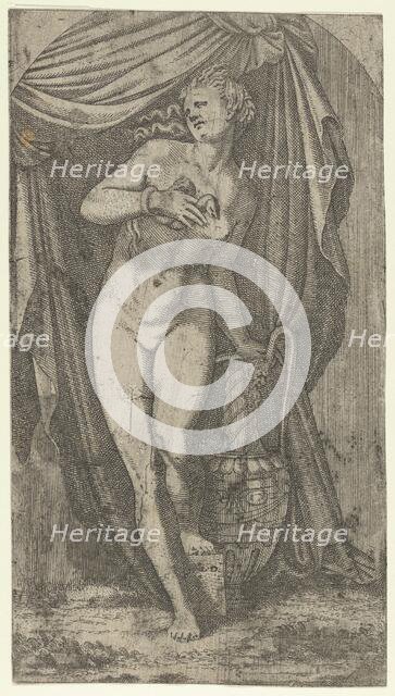 Cleopatra bitten by an Asp, 1540-56. Creator: Leon Davent.