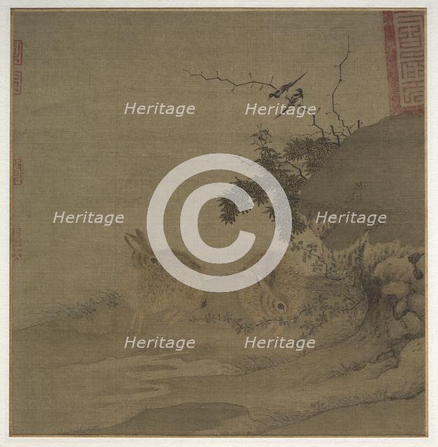 Magpies and Wild Rabbits, 1200s. Creator: Li Yong (Chinese, active 1200s).