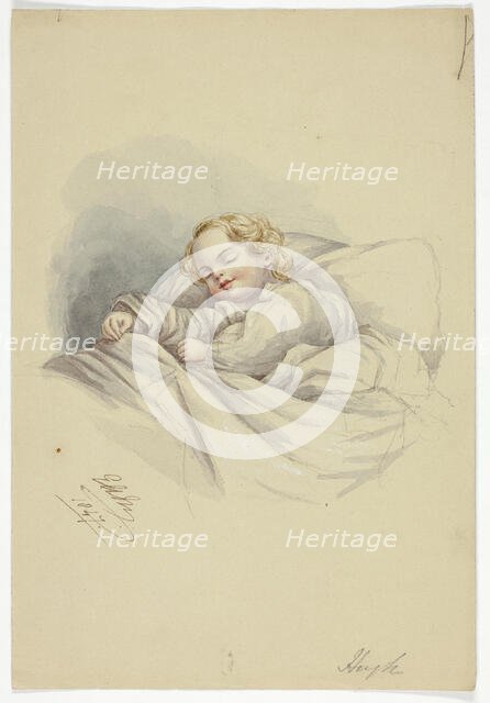 Hugh Sleeping, 1847. Creator: Elizabeth Murray.