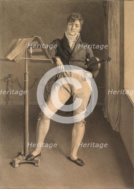 Portrait of Violinist Jean Vidal (1789-1867), 1808. Creator: Adrien Victor Auger (French, 1787-1854).