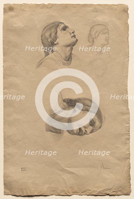 Four Studies of the Head of a Young Italian Woman, 1856. Creator: Edgar Degas (French, 1834-1917).