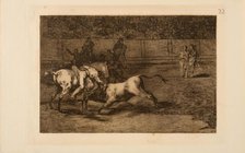 La Tauromaquia: Mariano Ceballos, alias the Indian, kills the bull from his horse, 1815-1816. Creator: Goya, Francisco, de (1746-1828).