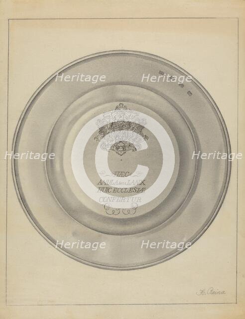 Silver Christening Bowl, c. 1936. Creator: Horace Reina.