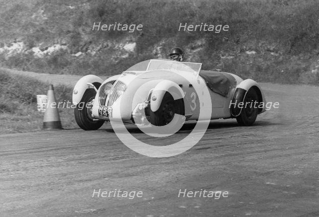 Healey Silverstone, Firle hillclimb 1957, D.L. Mathews. Creator: Unknown.
