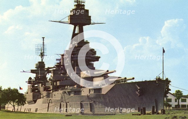 The battleship USS 'Texas', San Jacinto Battlegrounds, near Houston, Texas, USA, 1958. Artist: Unknown