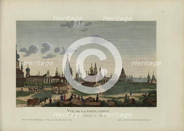 Vue de la Porte sainte, et de ses environs à Moscou, 1817-1824. Creator: Courvoisier-Voisin, Henri (1757-1830).