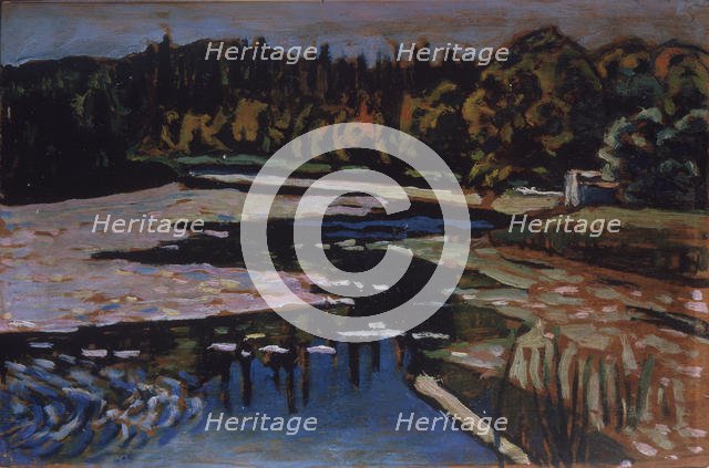 A River in autumn. Artist: Kandinsky, Wassily Vasilyevich (1866-1944)