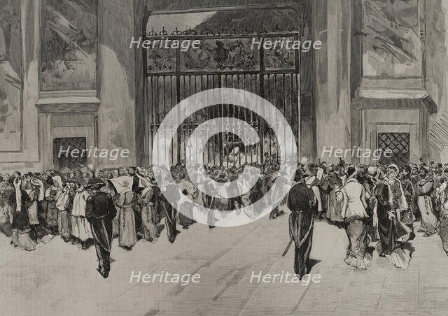 The novendialis ceremonies after the death of Pope Pius IX in Rome, (Italy), 1878. Creator: Bernardo Rico.