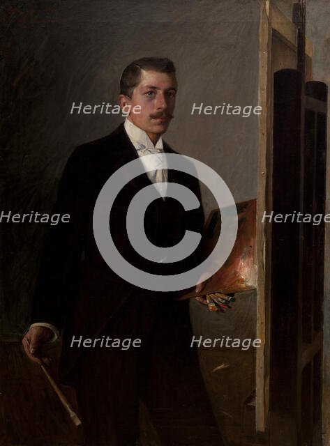 Self-Portrait with a Palette, c1896 . Creator: Stanislaw Janowski.