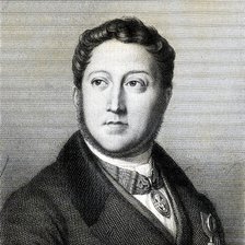 Portrait of the composer Gioachino Antonio Rossini (1792-1868), 1836. Creator: Dupré, Louis (1789-1837).