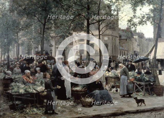 'Les Halles, Paris 'Central Market'', 1880. Artist: Gilbert Victor Gabriel