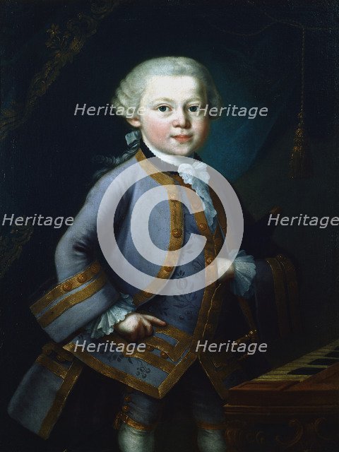 Wolfgang Amadeus Mozart, Austrian composer, 1761. Artist: Anon