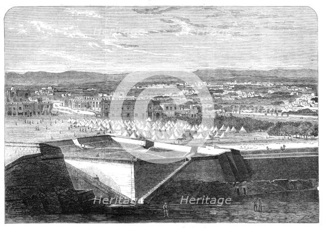 The Cholera at Malta: sanitary encampment of the 4th (King's Own) Regiment on the Floriana, 1865. Creator: Unknown.