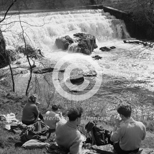 Weir on the River Wye, Monsal Dale, Derbyshire, 1959. Artist: John Gay