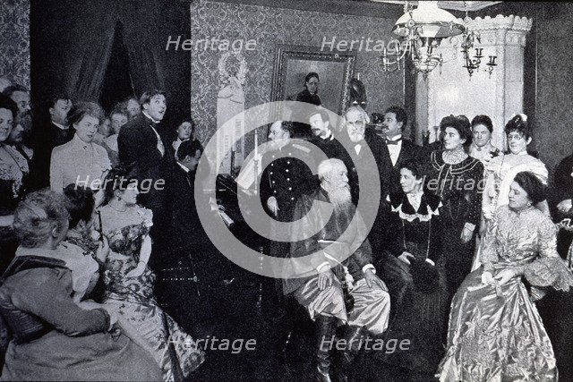 Rimsky Korsakov, the bass Feodor Chaliapine, the composer Cesar Cui and the singer Blumenthal dur…