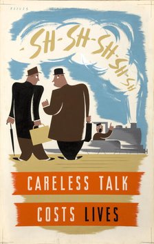 'Careless talk costs lives',  World War II poster, between 1939 and 1946. Creators: Central Office of Information, Frederick Reeves.