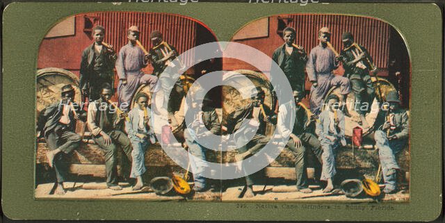 Native cane grinders in sunny Florida, ca.1850 - 1930. Creator: Unknown.