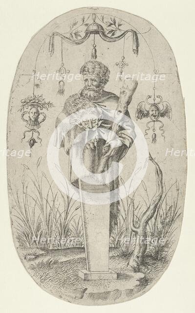 Hercules With His Club, 1535-55. Creator: Jean Mignon.