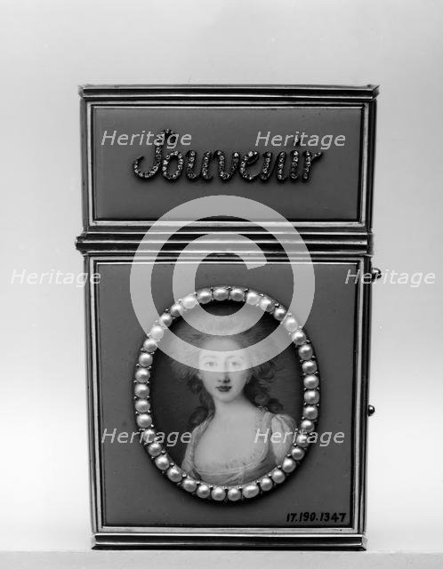 Souvenir with portraits of a man and a woman, 1780-90. Creator: Unknown.