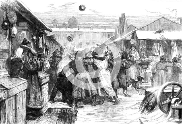 Football in the Jews' Market, St. Petersburg, 1874.  Creator: Unknown.