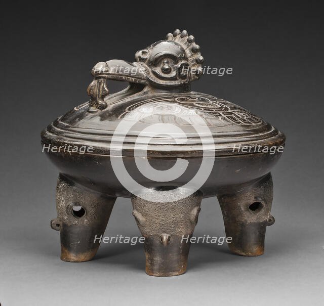 Covered Vessel with the Principal Bird and Peccary Heads, A.D. 200/300. Creator: Unknown.