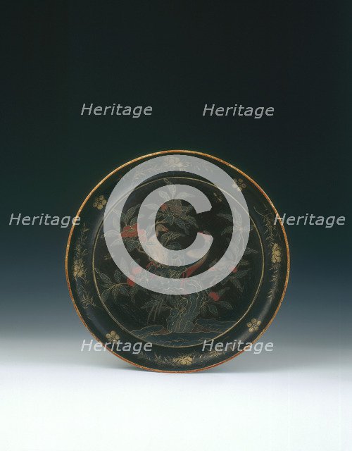 Ryukyu lacquer plate, Japan, 1700-1730. Artist: Unknown