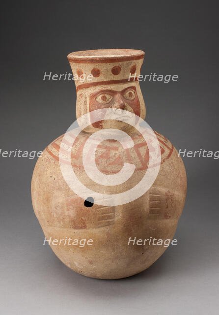 Jar in the Form of an Abstract Figure with Modeled Head and Wide Collar, 100 B.C./A.D. 500. Creator: Unknown.
