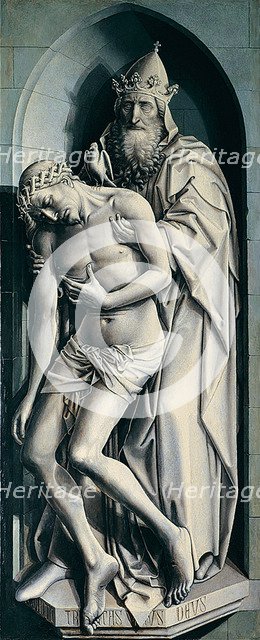 The Flémalle Panels: The Holy Trinity. Artist: Campin, Robert (ca. 1375-1444)