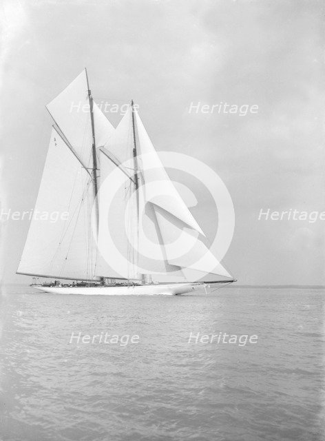 The 380 ton A Class schooner 'Margherita' sailing close-hauled, 1913. Creator: Kirk & Sons of Cowes.
