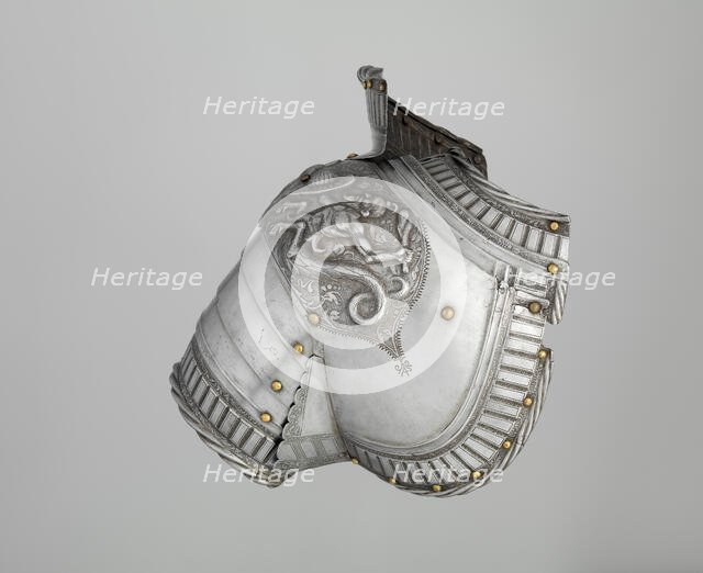 Left Shoulder Defense (Pauldron), German, Augsburg, ca. 1525. Creator: Kolman Helmschmid.