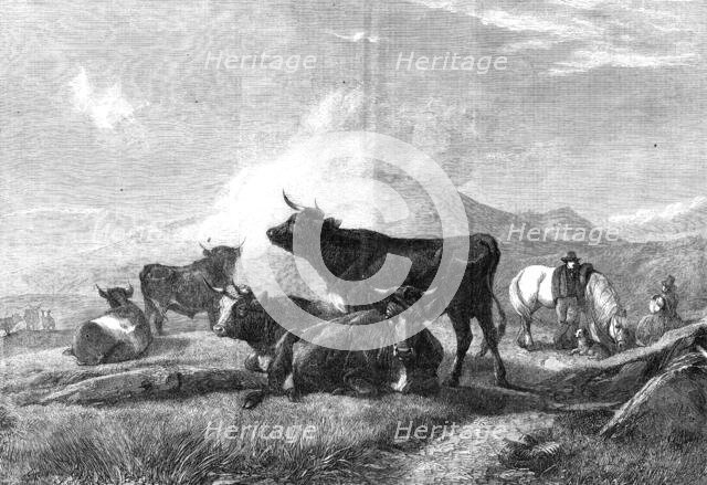 "A Rest on the Road to the Fair" by H.B. Willis, in the exhibition of the Royal Academy, 1861. Creator: J Greenaway.