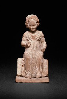 Statuette of a Seated Girl, 330-320 BCE. Creator: Unknown.