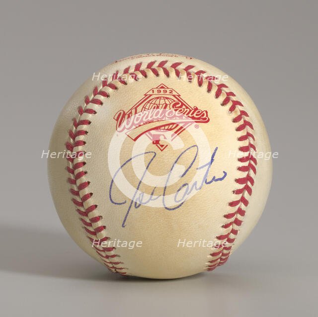 Baseball from the 1992 World Series autographed by Joe Carter, 1992. Creator: Rawlings.
