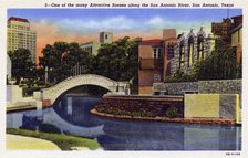 Scene on the San Antonio River, San Antonio, Texas, USA, 1940. Artist: Unknown