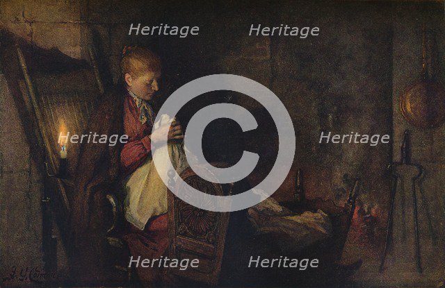 'Working and Watching', c1899. Artist: Frederick George Cotman.