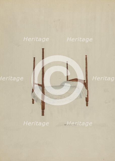 Bed, Four Poster, 1939. Creator: Arthur P. Reynolds.