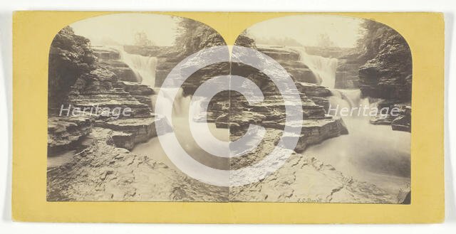 Fall Creek Ithaca Cascades above Irish Hammer Fall, 1860/65. Creator: J. C. Burritt.