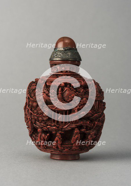 Lacquer snuff bottle, China, Qing dynasty, 1644-1911. Creator: Unknown.