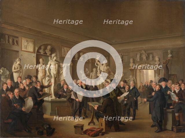 The Sculpture Gallery of the Felix Meritis Society, 1806-1809. Creator: Adriaan De Lelie.