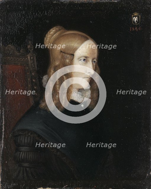 Portrait of Annette von Droste-Hülshoff (1797-1848), 1840. Artist: Sprick, Johann Joseph (1808-1842)