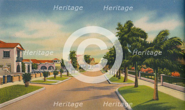 'Street in a residential district, Barranquilla', c1940s. Artist: Unknown.